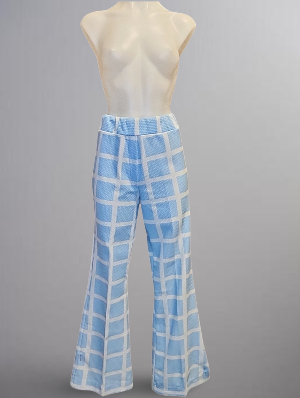 ILGWU 1970s Leisure Suit Blue White 100% Poly Vintage Original Collector's - Picture 8 of 11